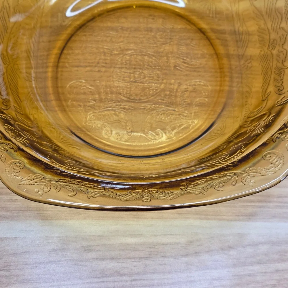 Vintage Federal Amber Madrid Recollection Glass‎ 9